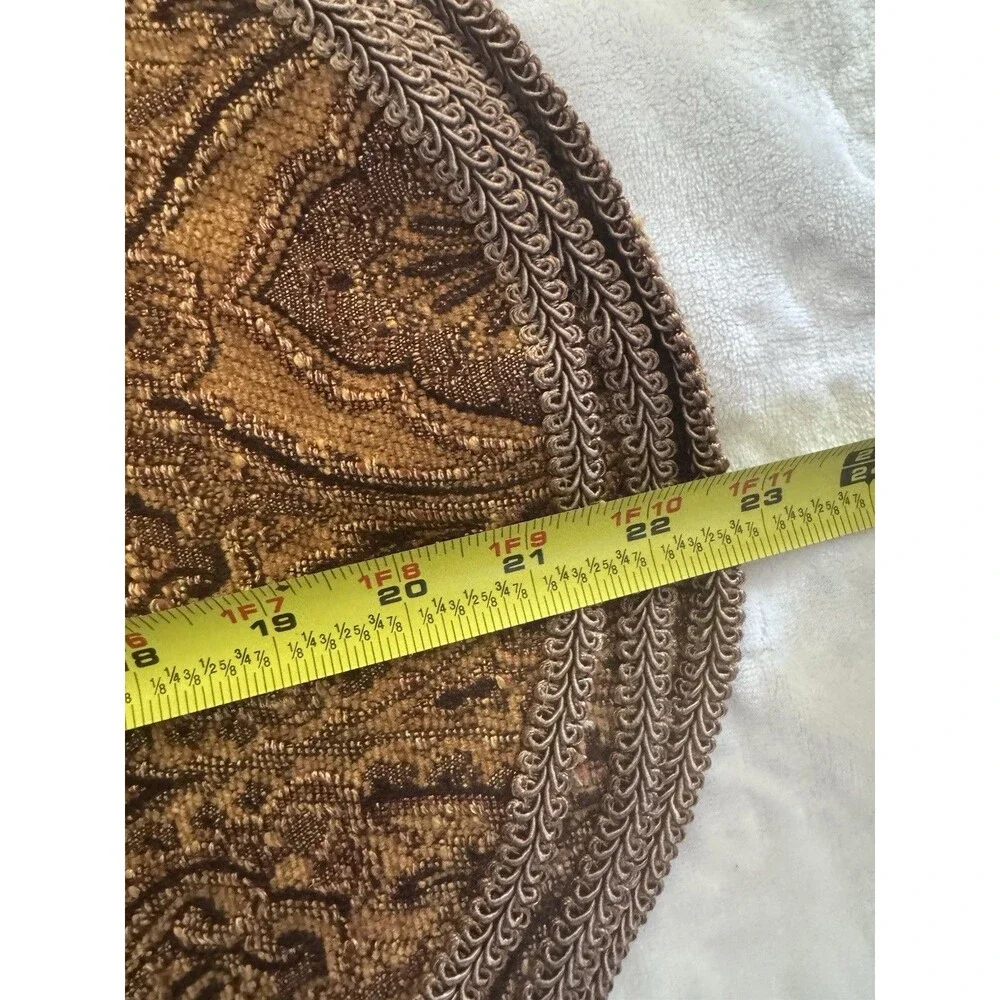 4 Vintage 80s 90s Valance Curtain Tapestry Brown Textured Scalloped 52” X 22”